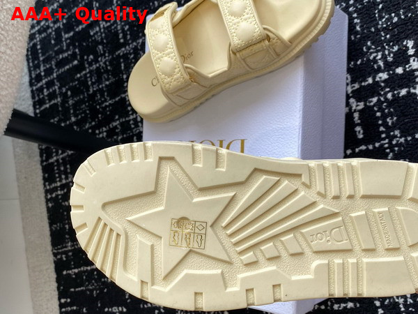 Dioract Slide in Yellow Quilted Cannage Calfskin Replica