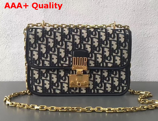 Dioraddict Bag in Black Dior Oblique Jacquard Canvas Replica