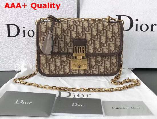 Dioraddict Bag in Brown Dior Oblique Jacquard Canvas Replica