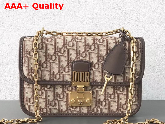 Dioraddict Bag in Brown Dior Oblique Jacquard Canvas Replica