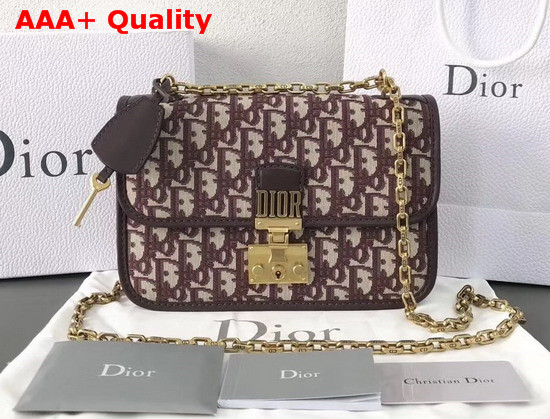 Dioraddict Bag in Burgundy Dior Oblique Jacquard Canvas Replica