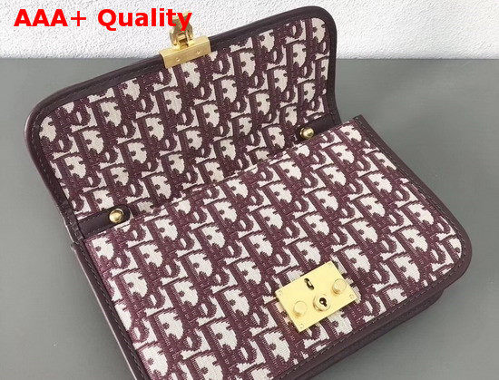 Dioraddict Bag in Burgundy Dior Oblique Jacquard Canvas Replica