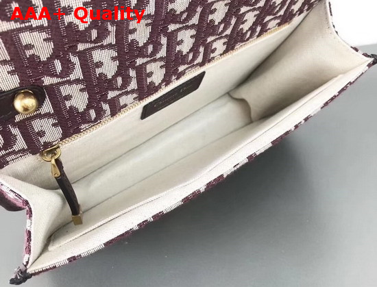 Dioraddict Bag in Burgundy Dior Oblique Jacquard Canvas Replica