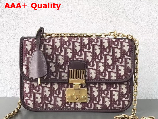 Dioraddict Bag in Burgundy Dior Oblique Jacquard Canvas Replica