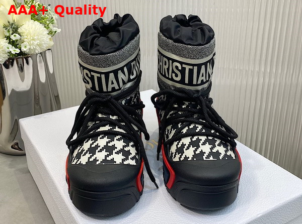 Dioralps Snow Ankle Boot Black and White Houndstooth Nylon Replica