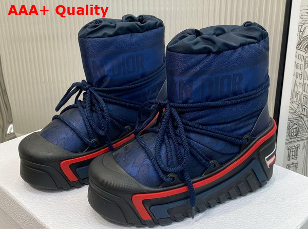 Dioralps Snow Ankle Boot Deep Blue Mizza Shiny Nylon Replica