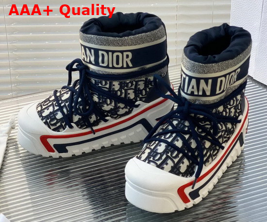 Dioralps Snow Ankle Boot in Deep Blue Dior Oblique Shiny Nylon Replica