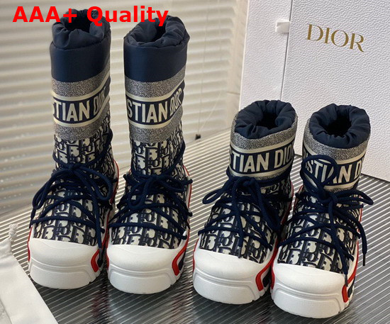 Dioralps Snow Ankle Boot in Deep Blue Dior Oblique Shiny Nylon Replica