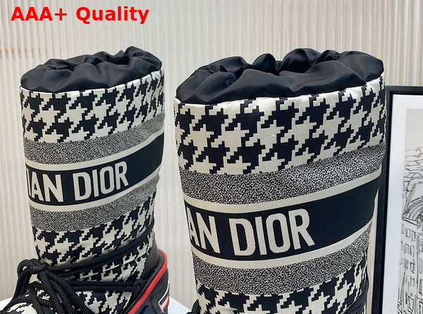 Dioralps Snow Boot Black and White Houndstooth Nylon Replica