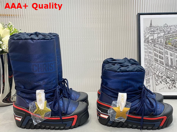 Dioralps Snow Boot Deep Blue Mizza Shiny Nylon Replica