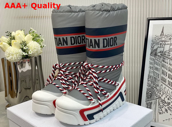 Dioralps Snow Boot Silver Tone Dior Star Reflective Technical Fabric Replica