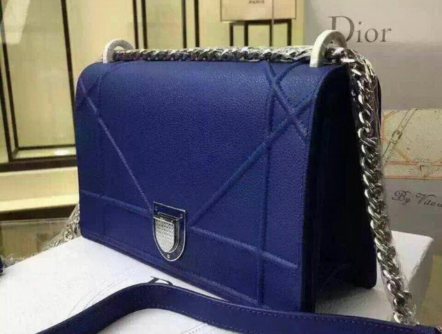 Diorama Bag Blue De Minuit Grained Calfskin for Sale