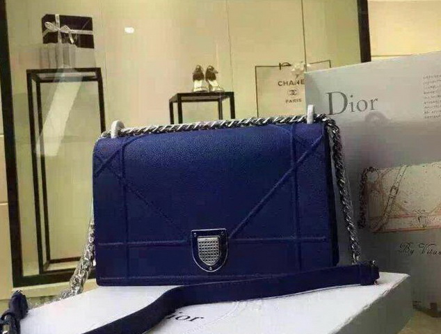 Diorama Bag Blue De Minuit Grained Calfskin for Sale