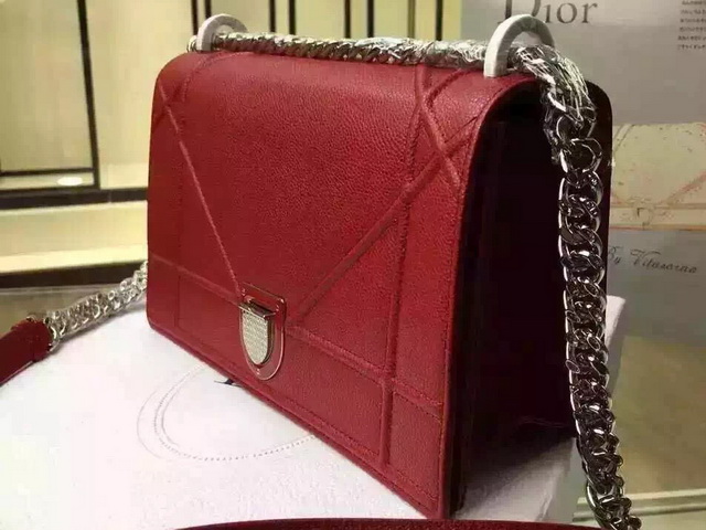 Diorama Bag In Red Grained Calfskin for Sale