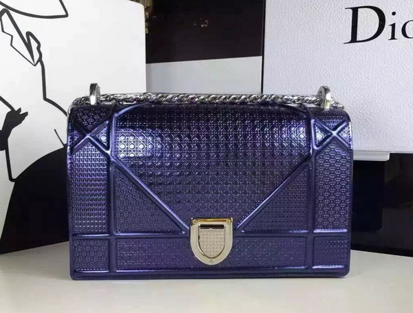 Diorama Bag Metallic Blue Calfskin for Sale