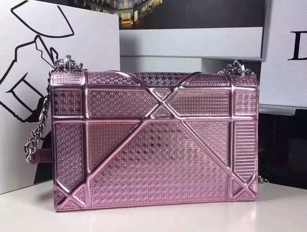 Diorama Bag Metallic Pink Calfskin for Sale