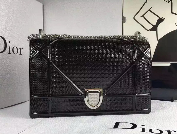 Diorama Bag Shiny Black Calfskin for Sale