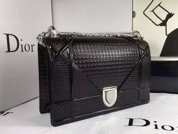 Diorama Bag Shiny Black Calfskin for Sale