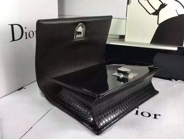 Diorama Bag Shiny Black Calfskin for Sale