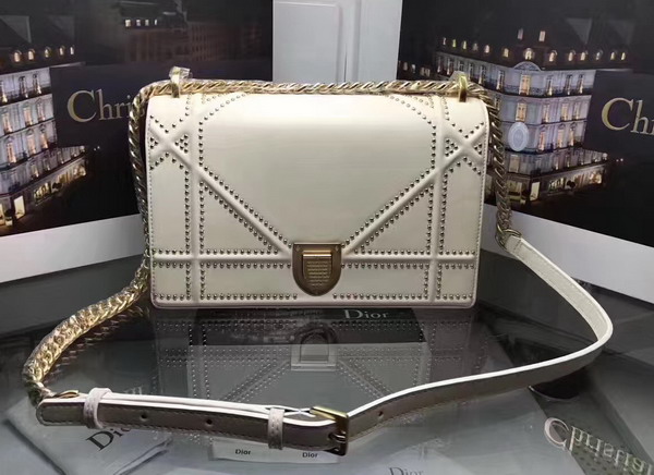 Diorama Bag in Beige Studded Lambskin For Sale