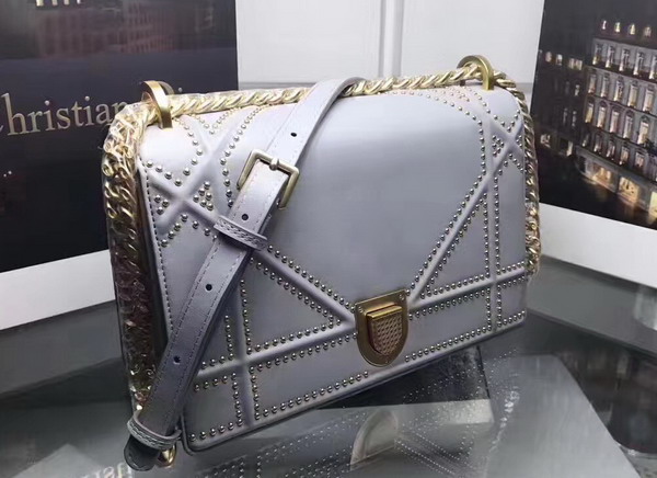 Diorama Bag in Light Purple Studded Lambskin For Sale