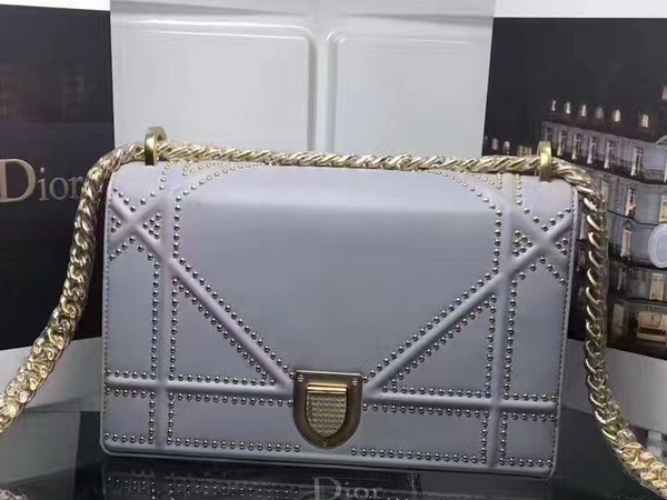 Diorama Bag in Light Purple Studded Lambskin For Sale