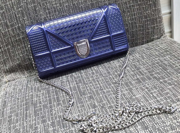 Diorama Wallet On Chain Pouch Metallic Blue for Sale