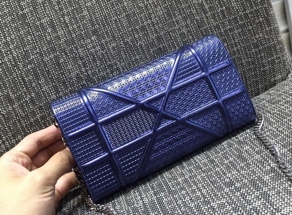 Diorama Wallet On Chain Pouch Metallic Blue for Sale