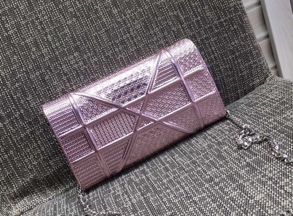 Diorama Wallet On Chain Pouch Metallic Pink for Sale