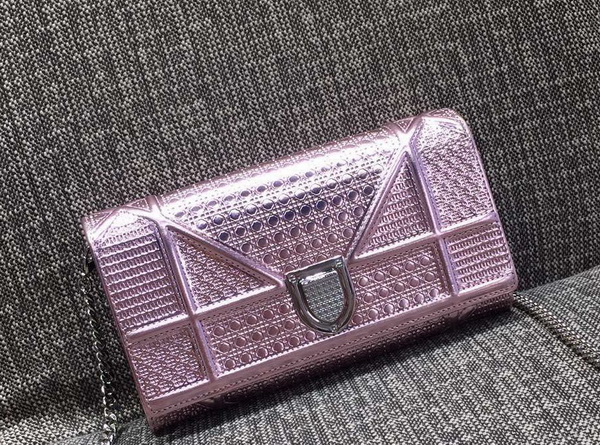 Diorama Wallet On Chain Pouch Metallic Pink for Sale