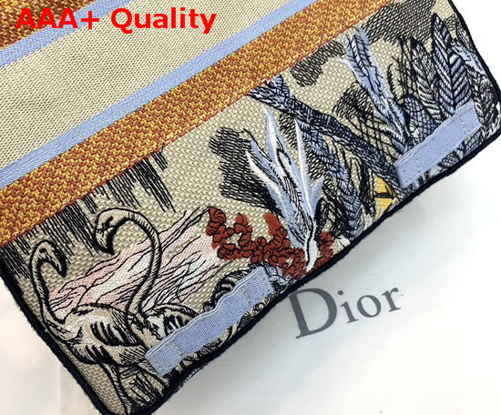 Diorcamp Canvas Messenger Bag Embroidered with a Leaf Blue Toile De Jouy Tropicalia Motif Replica