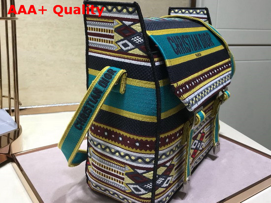 Diorcamp Messenger Bag in Multicolored Embroidered Canvas Replica