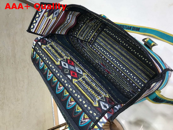 Diorcamp Messenger Bag in Multicolored Embroidered Canvas Replica