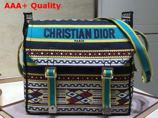 Diorcamp Messenger Bag in Multicolored Embroidered Canvas Replica