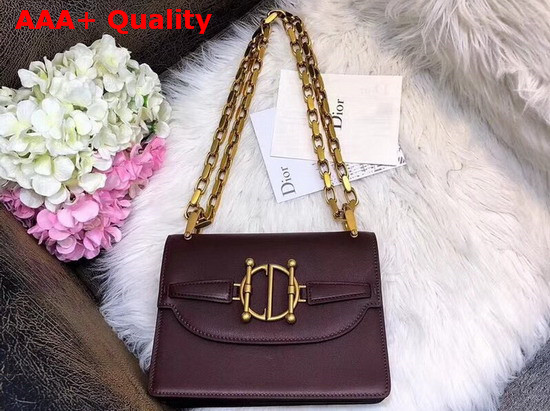 Diordirection Flap Bag in Burgundy Lambskin Replica