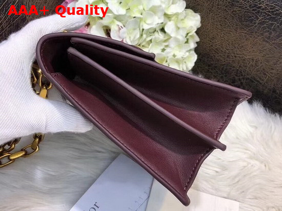 Diordirection Flap Bag in Burgundy Lambskin Replica