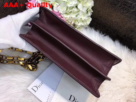 Diordirection Flap Bag in Burgundy Lambskin Replica