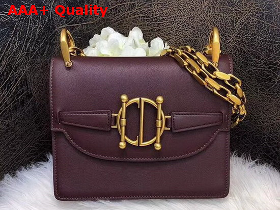 Diordirection Flap Bag in Burgundy Lambskin Replica