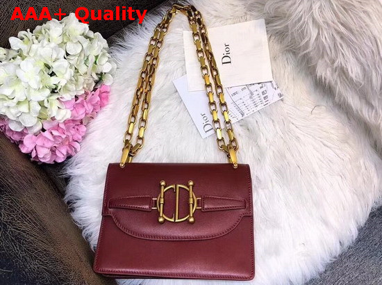 Diordirection Flap Bag in Dark Red Lambskin Replica