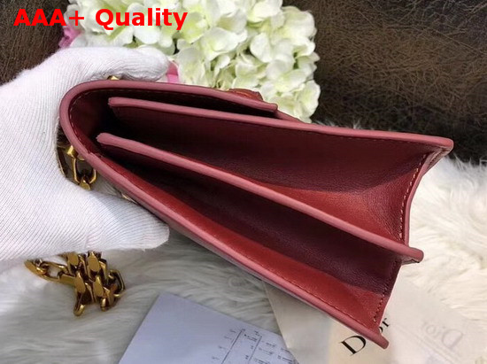 Diordirection Flap Bag in Dark Red Lambskin Replica