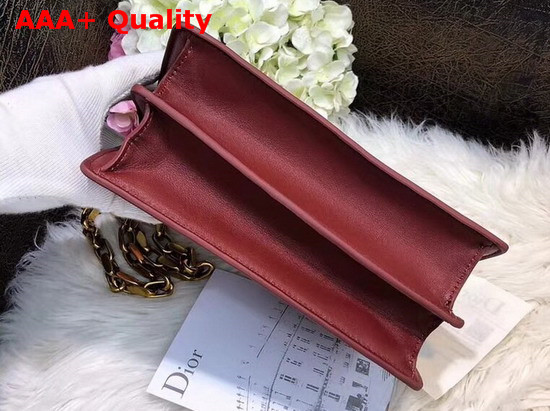 Diordirection Flap Bag in Dark Red Lambskin Replica