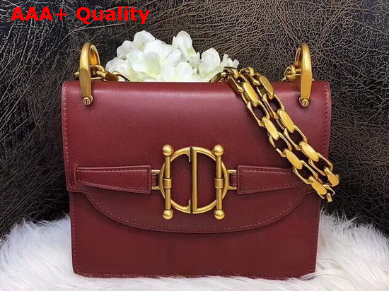 Diordirection Flap Bag in Dark Red Lambskin Replica