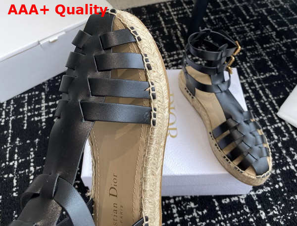 Dioriviera Dior Marine Sandal in Black Calfskin Replica