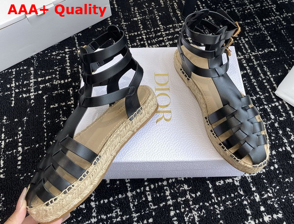 Dioriviera Dior Marine Sandal in Black Calfskin Replica