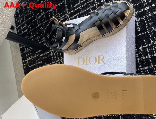 Dioriviera Dior Marine Sandal in Black Calfskin Replica