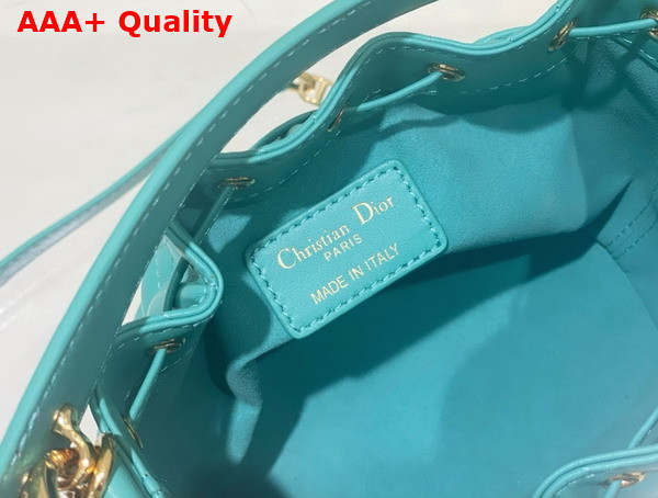 Dioriviera Small Dior Jolie Bucket Bag Aquamarina Macrocannage Calfskin Replica