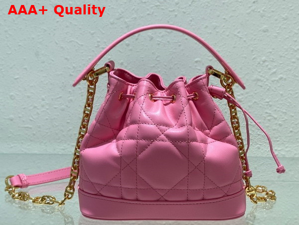 Dioriviera Small Dior Jolie Bucket Bag Candy Pink Macrocannage Calfskin Replica