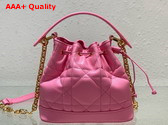 Dioriviera Small Dior Jolie Bucket Bag Candy Pink Macrocannage Calfskin Replica