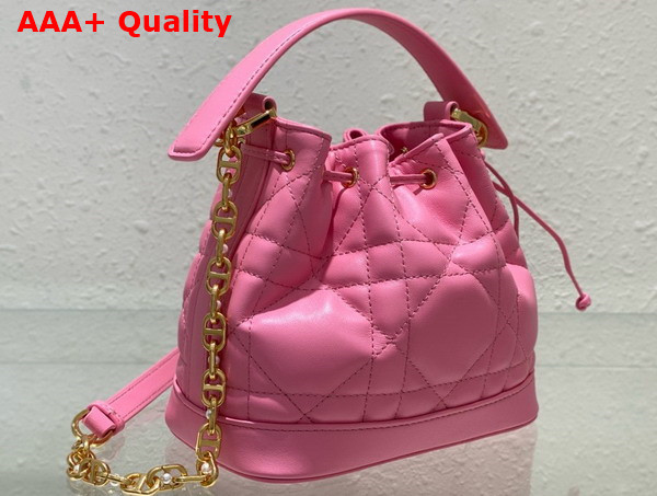 Dioriviera Small Dior Jolie Bucket Bag Candy Pink Macrocannage Calfskin Replica