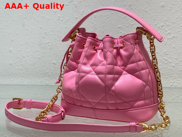 Dioriviera Small Dior Jolie Bucket Bag Candy Pink Macrocannage Calfskin Replica